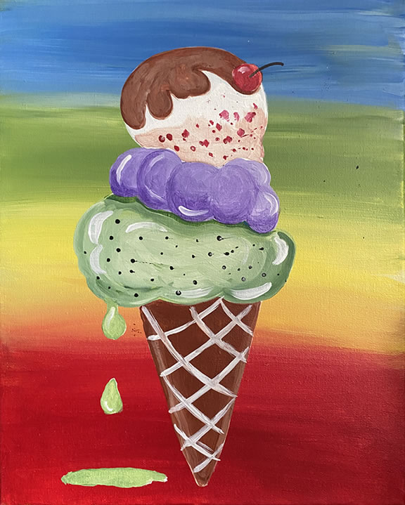 Ice Cream Canvas Painting Kit