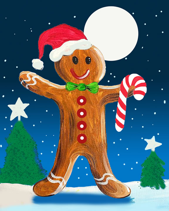 Gingerbread Man – unWined & Paint – Art & Wine Parties that come to you!